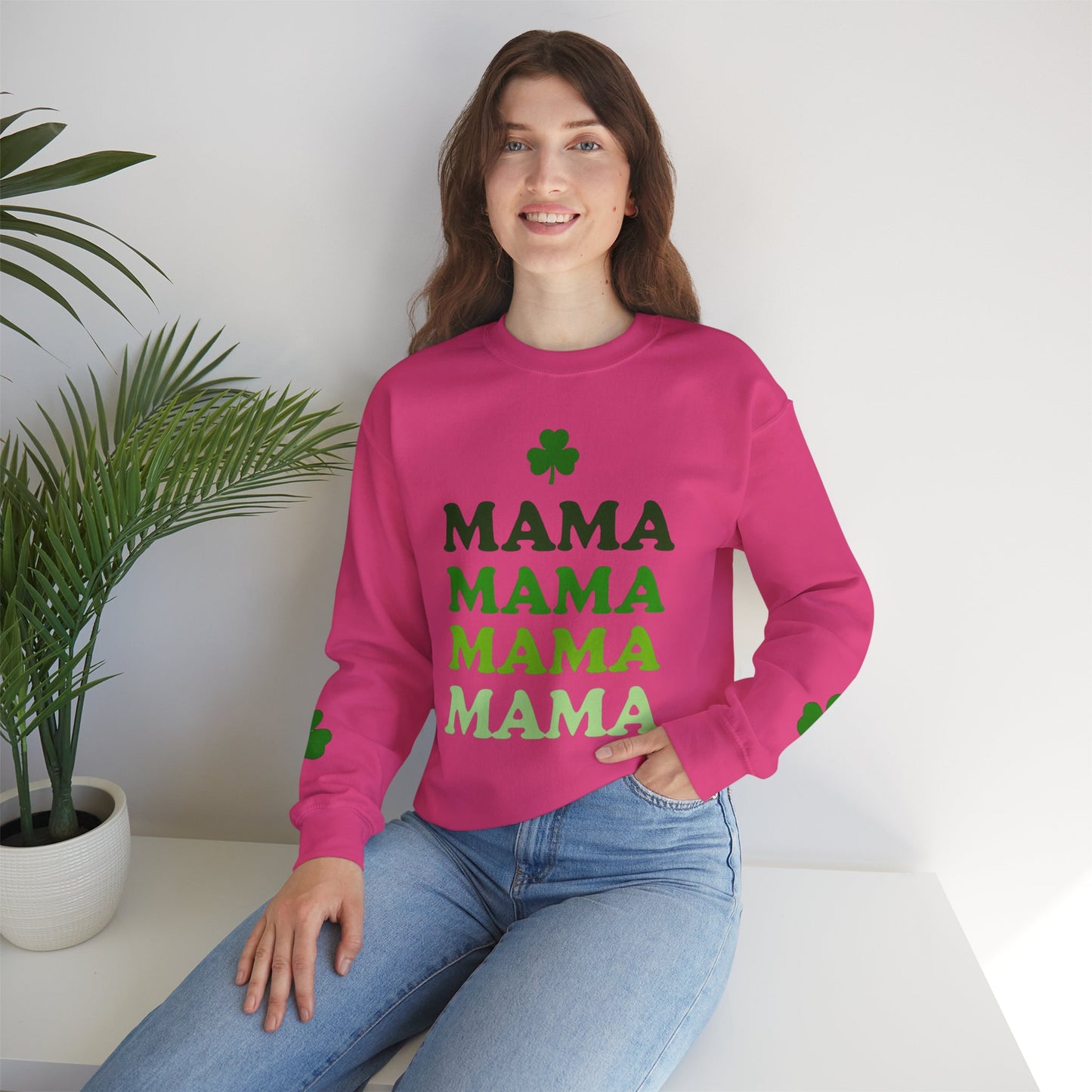 St. Patrick's Day Mama Crewneck Sweatshirt - Unisex, Comfortable, Festive