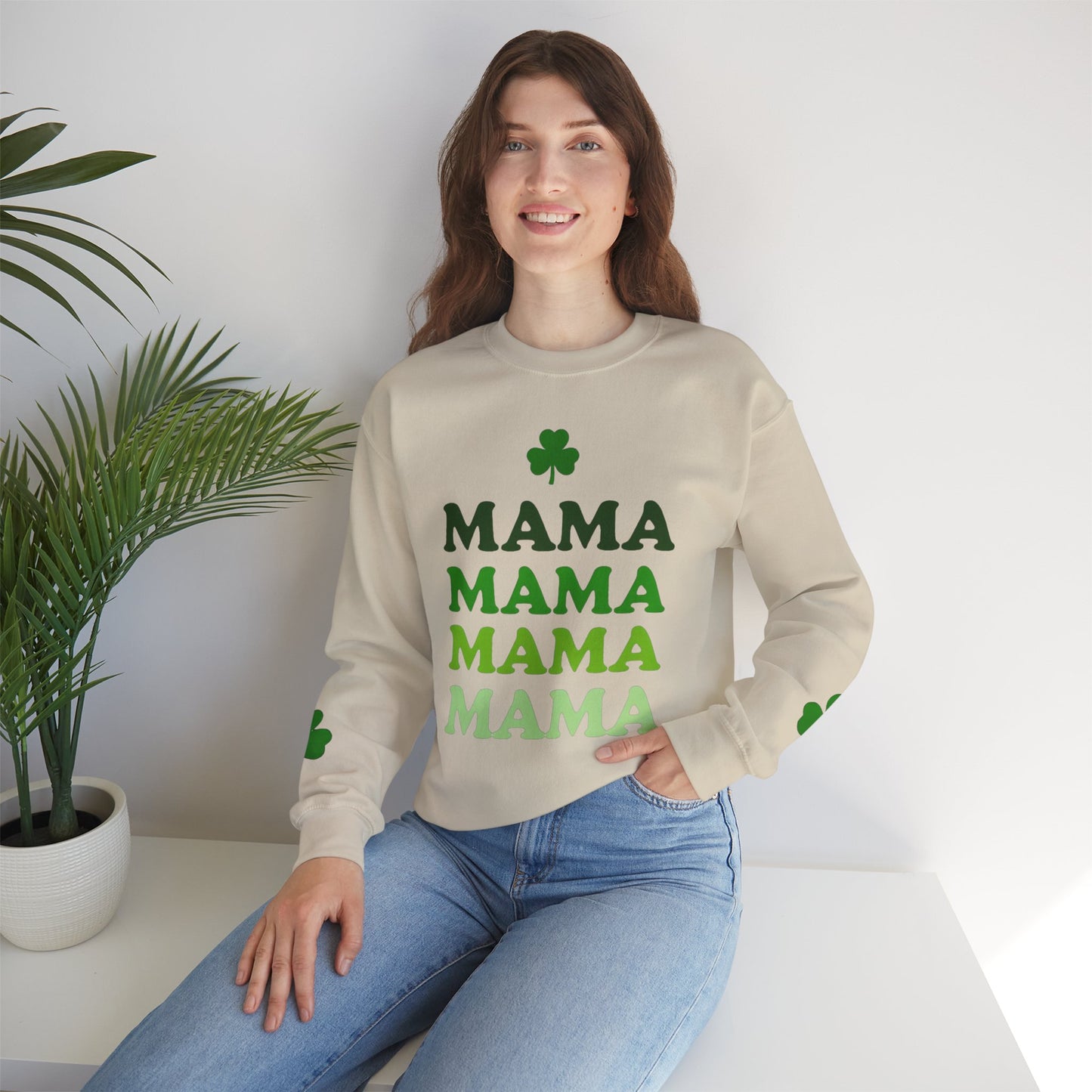 St. Patrick's Day Mama Crewneck Sweatshirt - Unisex, Comfortable, Festive