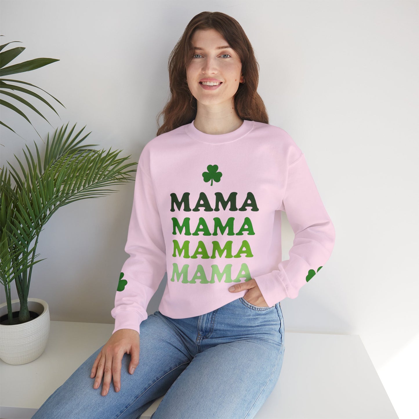St. Patrick's Day Mama Crewneck Sweatshirt - Unisex, Comfortable, Festive