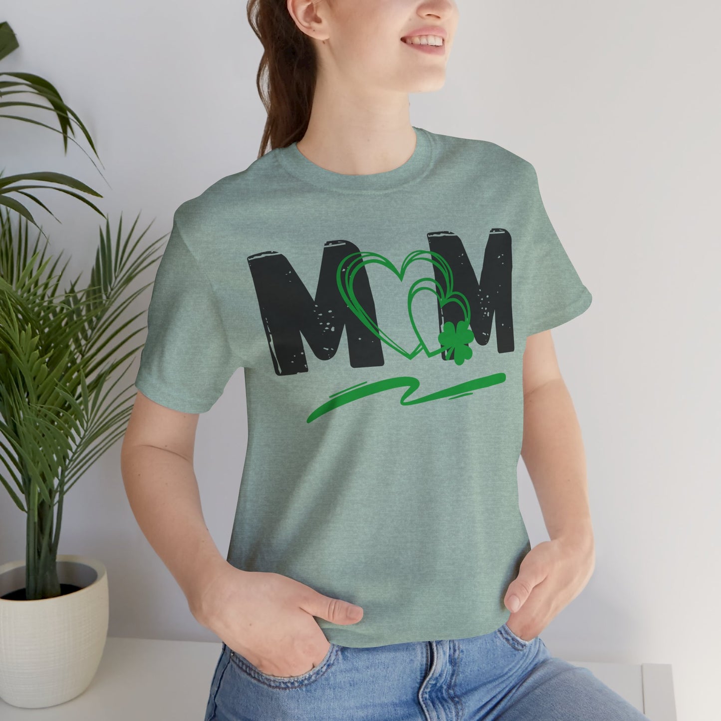 Mom Heart Clover Unisex Jersey T-Shirt