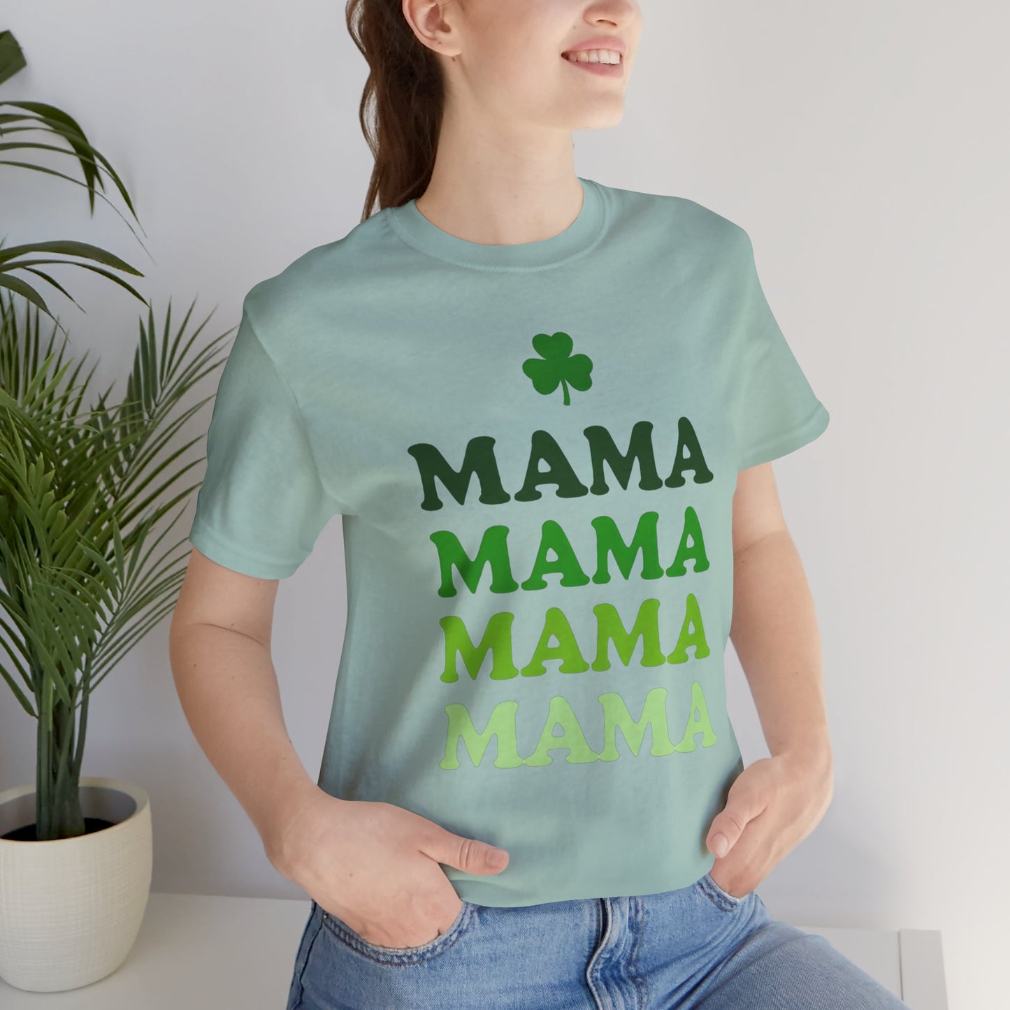 St. Patrick's Day 'Mama' Stacked Tee - Unisex Short Sleeve T-Shirt