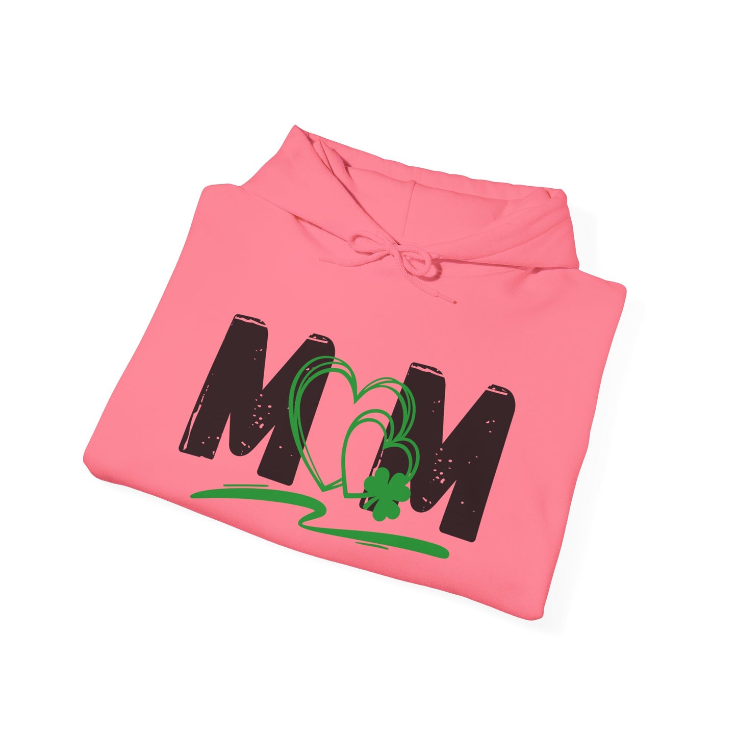 St. Patrick's Day Mom Hoodie - Unisex Heavy Blend™ Sweatshirt with Heart Design