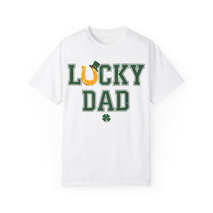 Lucky Dad Distressed Unisex T-Shirt - St. Patrick's Day Casual Wear