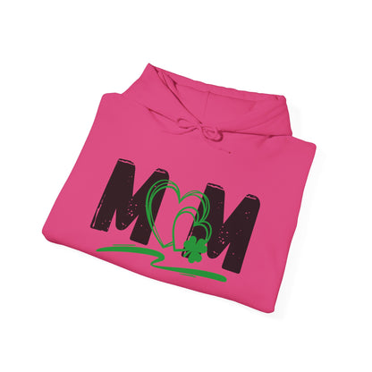 St. Patrick's Day Mom Hoodie - Unisex Heavy Blend™ Sweatshirt with Heart Design
