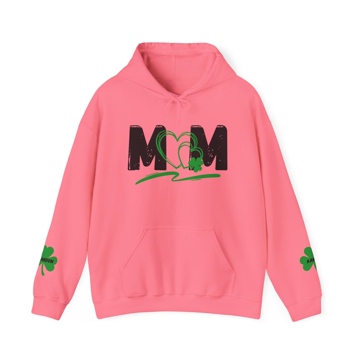 St. Patrick's Day Mom Hoodie - Unisex Heavy Blend™ Sweatshirt with Heart Design