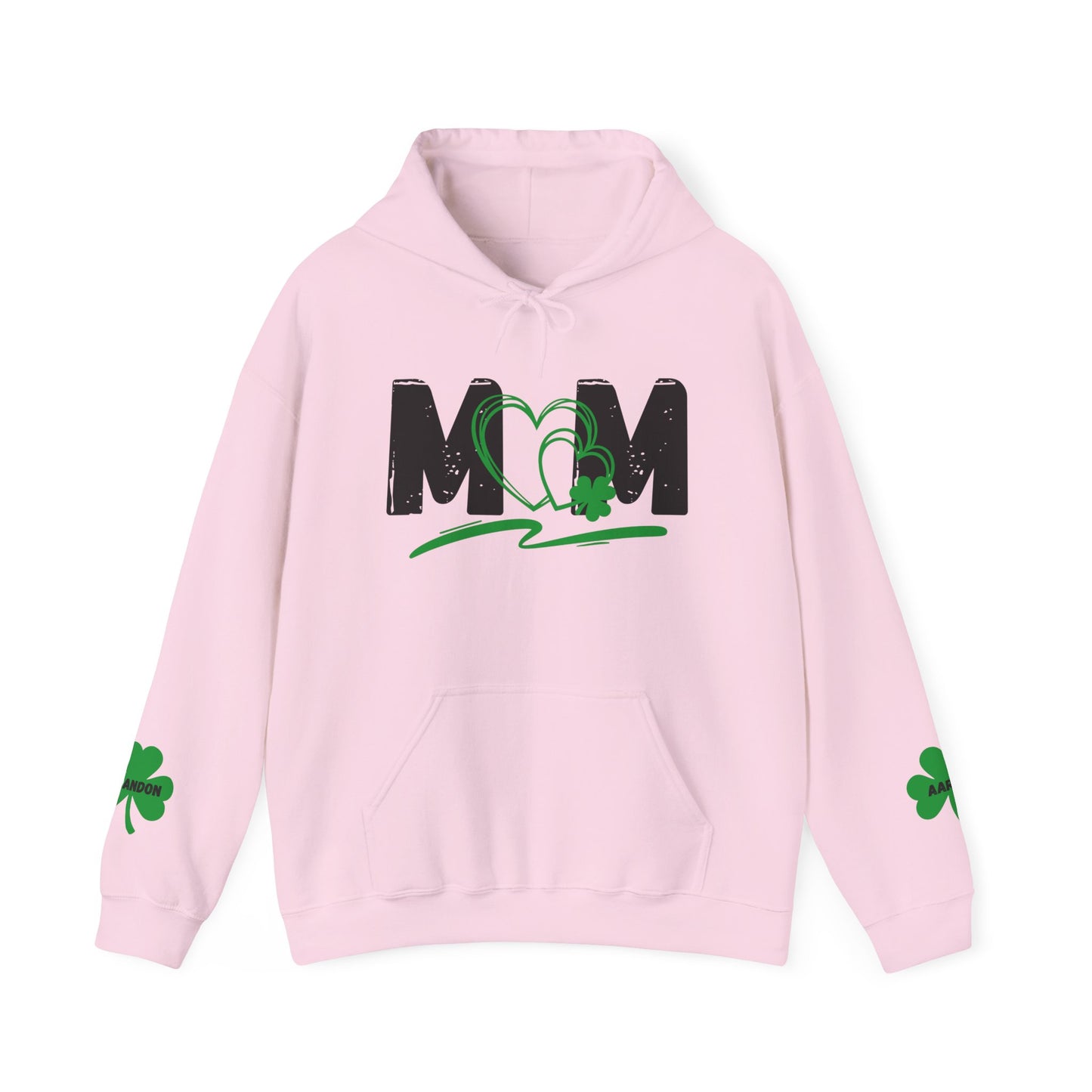 St. Patrick's Day Mom Hoodie - Unisex Heavy Blend™ Sweatshirt with Heart Design