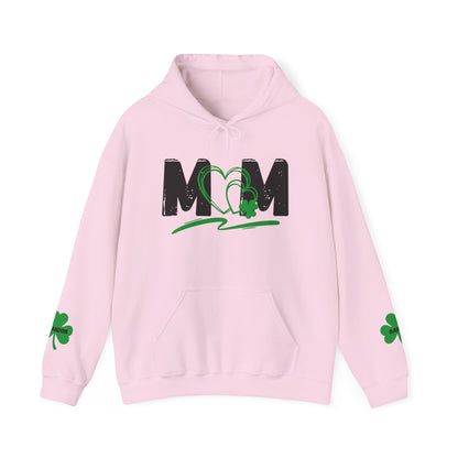 St. Patrick's Day Mom Hoodie - Unisex Heavy Blend™ Sweatshirt with Heart Design