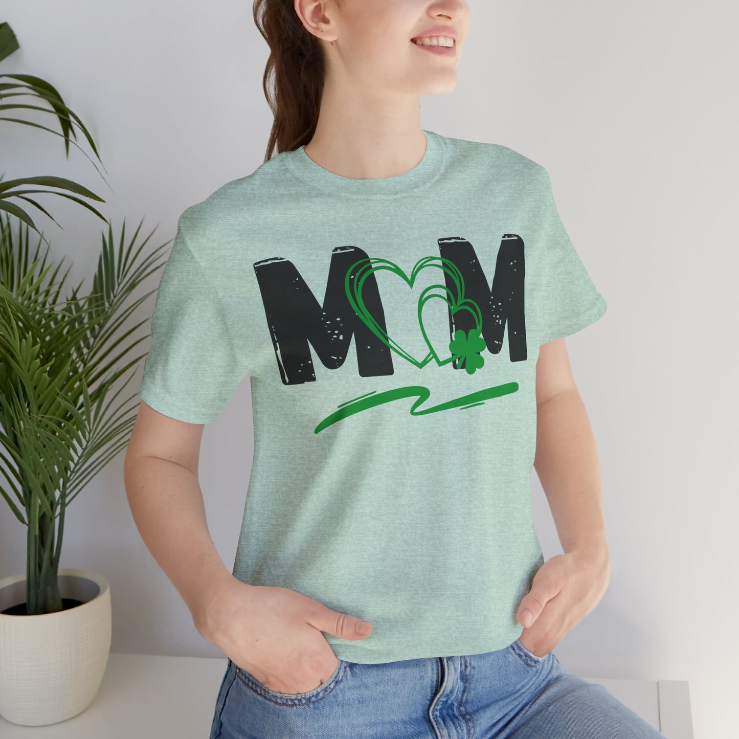 Mom Heart Clover Unisex Jersey T-Shirt