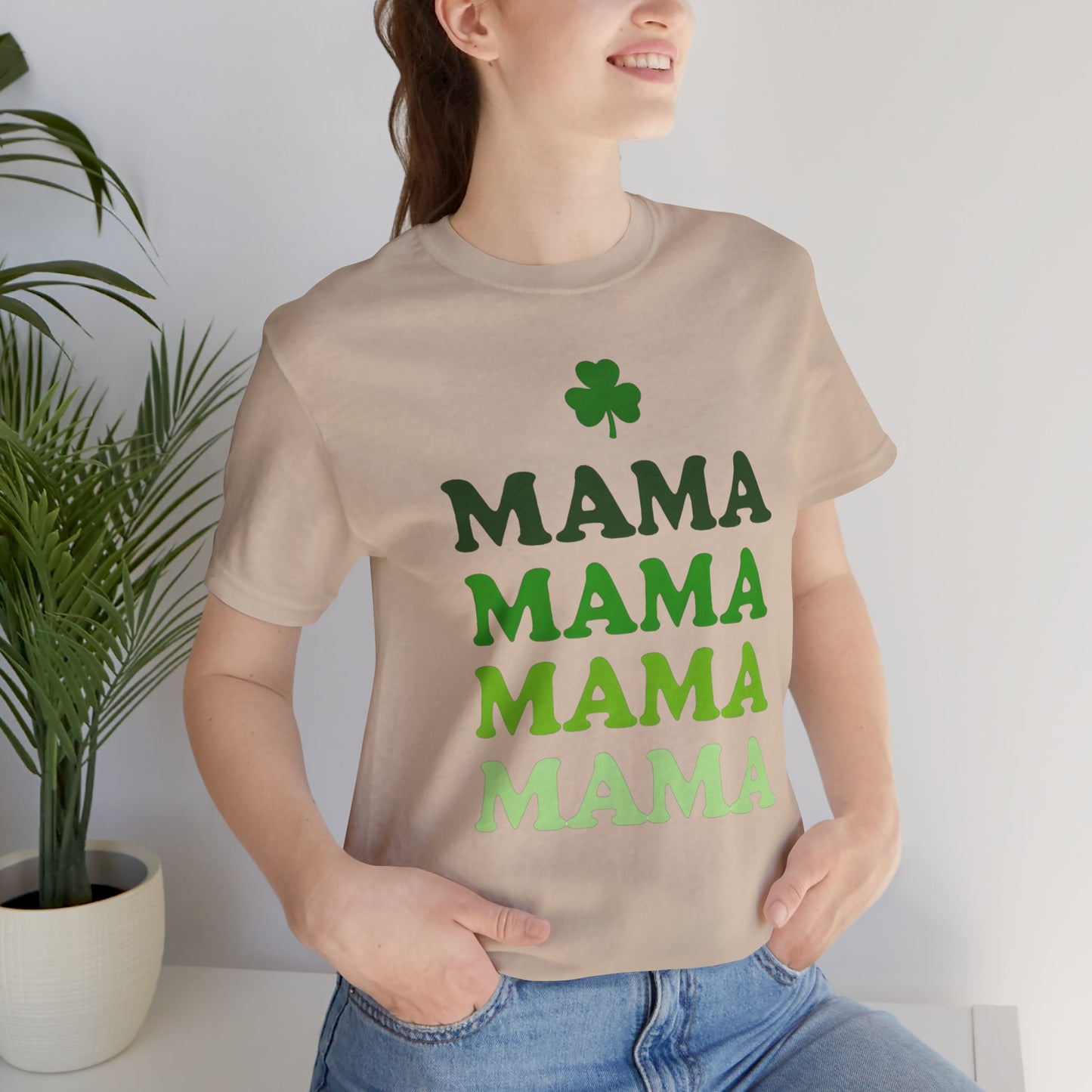 St. Patrick's Day 'Mama' Stacked Tee - Unisex Short Sleeve T-Shirt