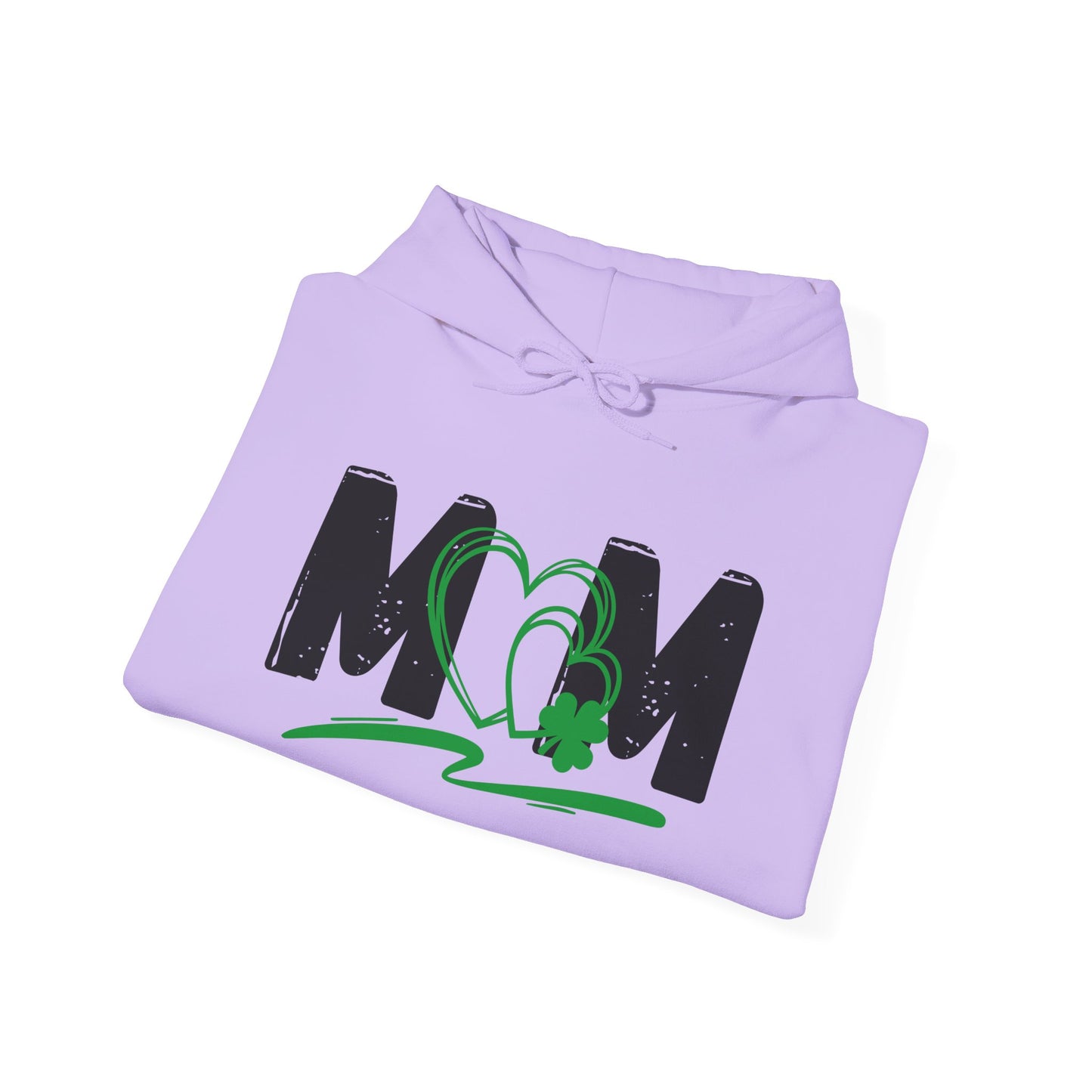 St. Patrick's Day Mom Hoodie - Unisex Heavy Blend™ Sweatshirt with Heart Design