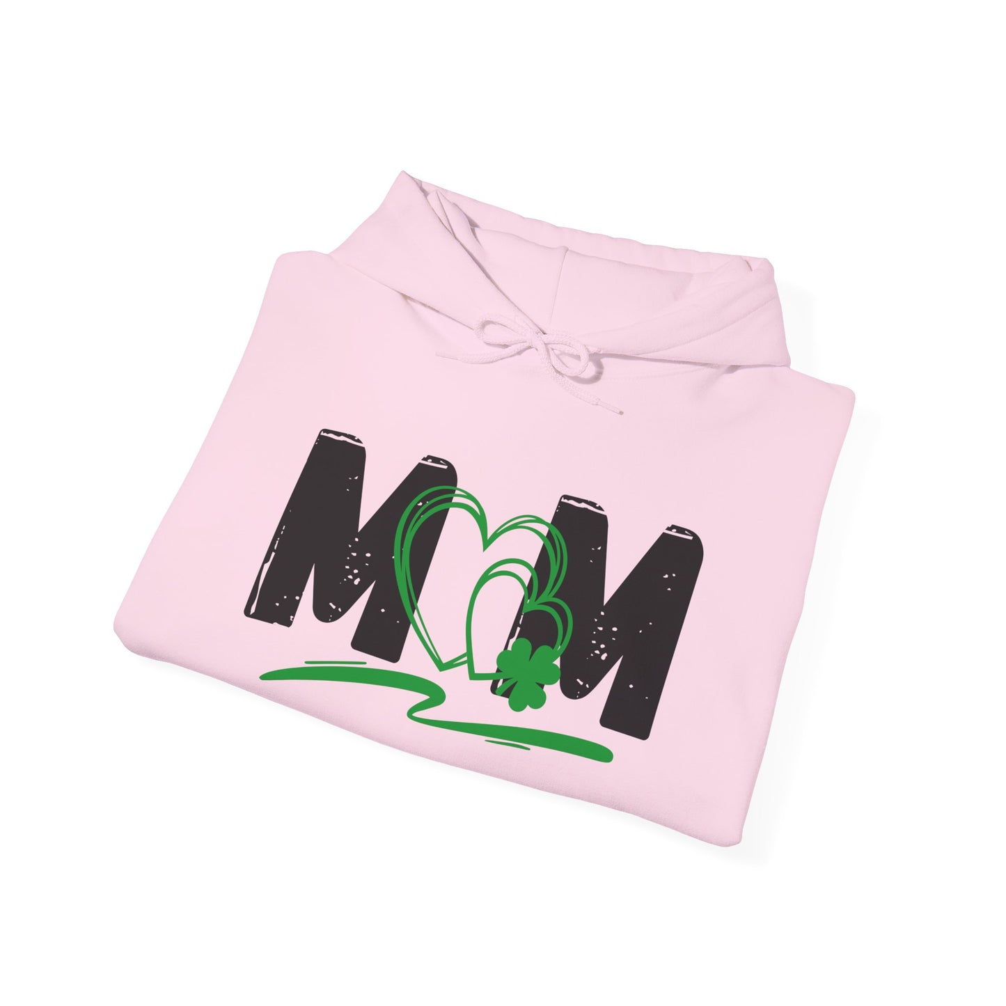 St. Patrick's Day Mom Hoodie - Unisex Heavy Blend™ Sweatshirt with Heart Design
