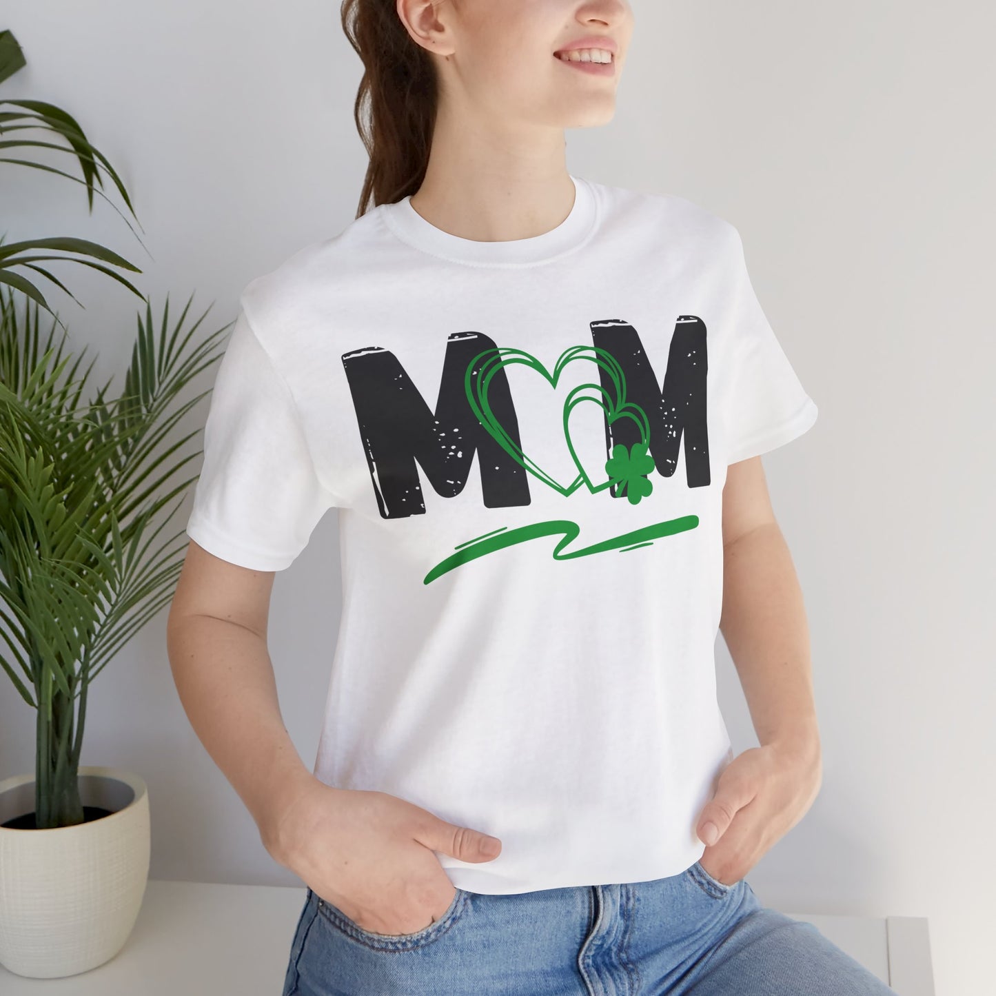 Mom Heart Clover Unisex Jersey T-Shirt