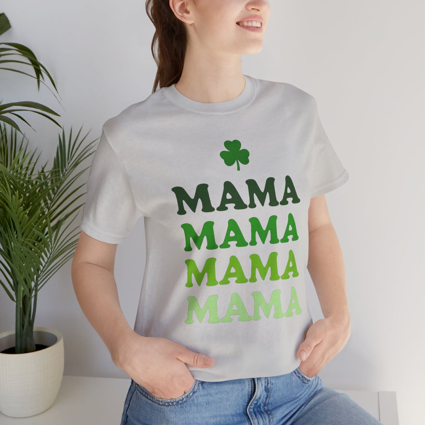 St. Patrick's Day 'Mama' Stacked Tee - Unisex Short Sleeve T-Shirt