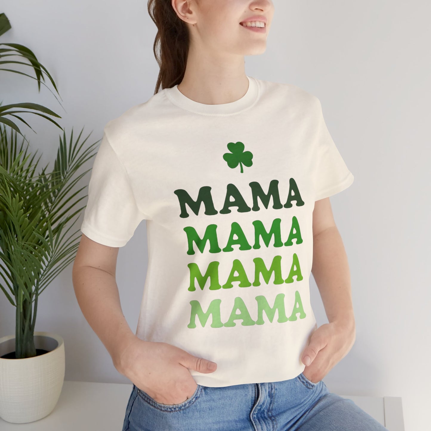 St. Patrick's Day 'Mama' Stacked Tee - Unisex Short Sleeve T-Shirt