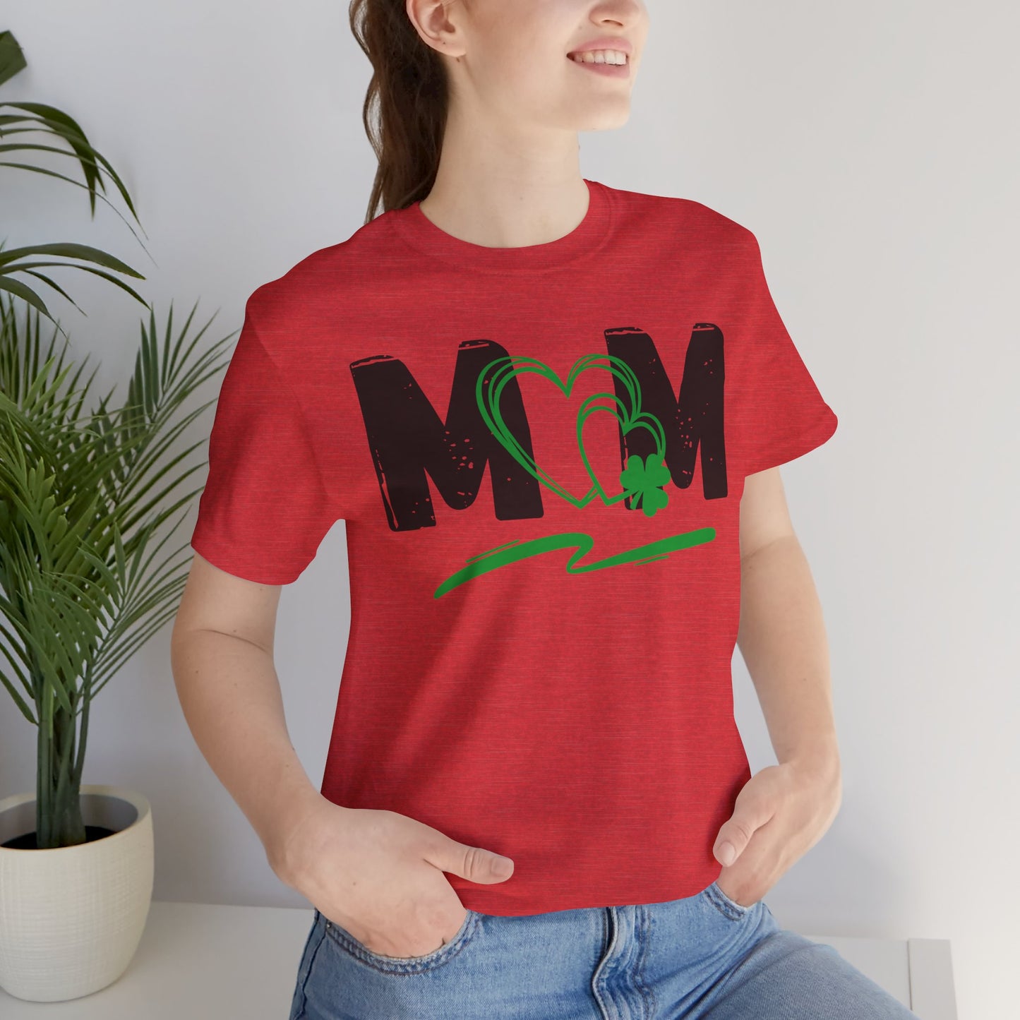 Mom Heart Clover Unisex Jersey T-Shirt