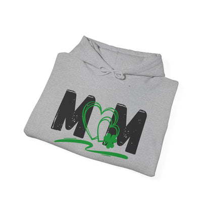 St. Patrick's Day Mom Hoodie - Unisex Heavy Blend™ Sweatshirt with Heart Design