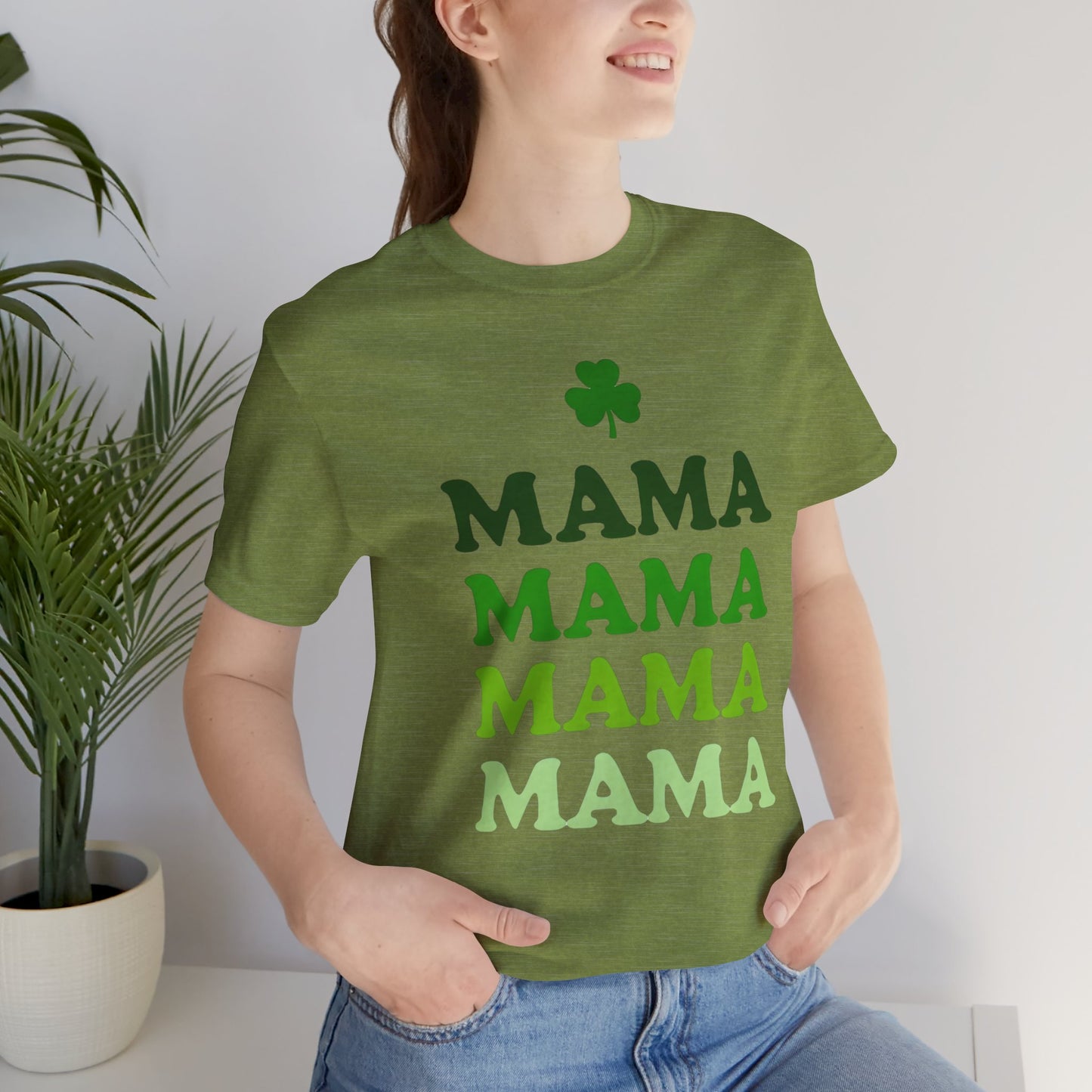 St. Patrick's Day 'Mama' Stacked Tee - Unisex Short Sleeve T-Shirt