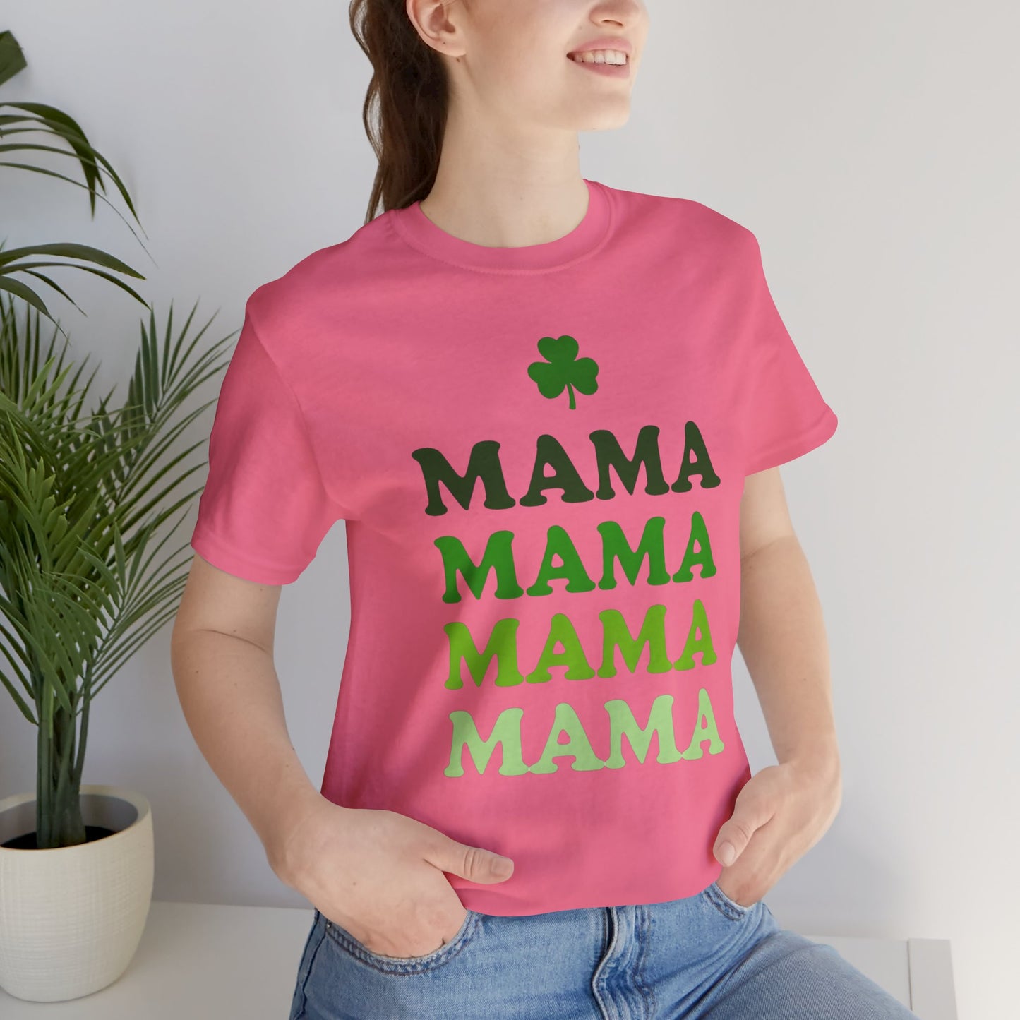 St. Patrick's Day 'Mama' Stacked Tee - Unisex Short Sleeve T-Shirt