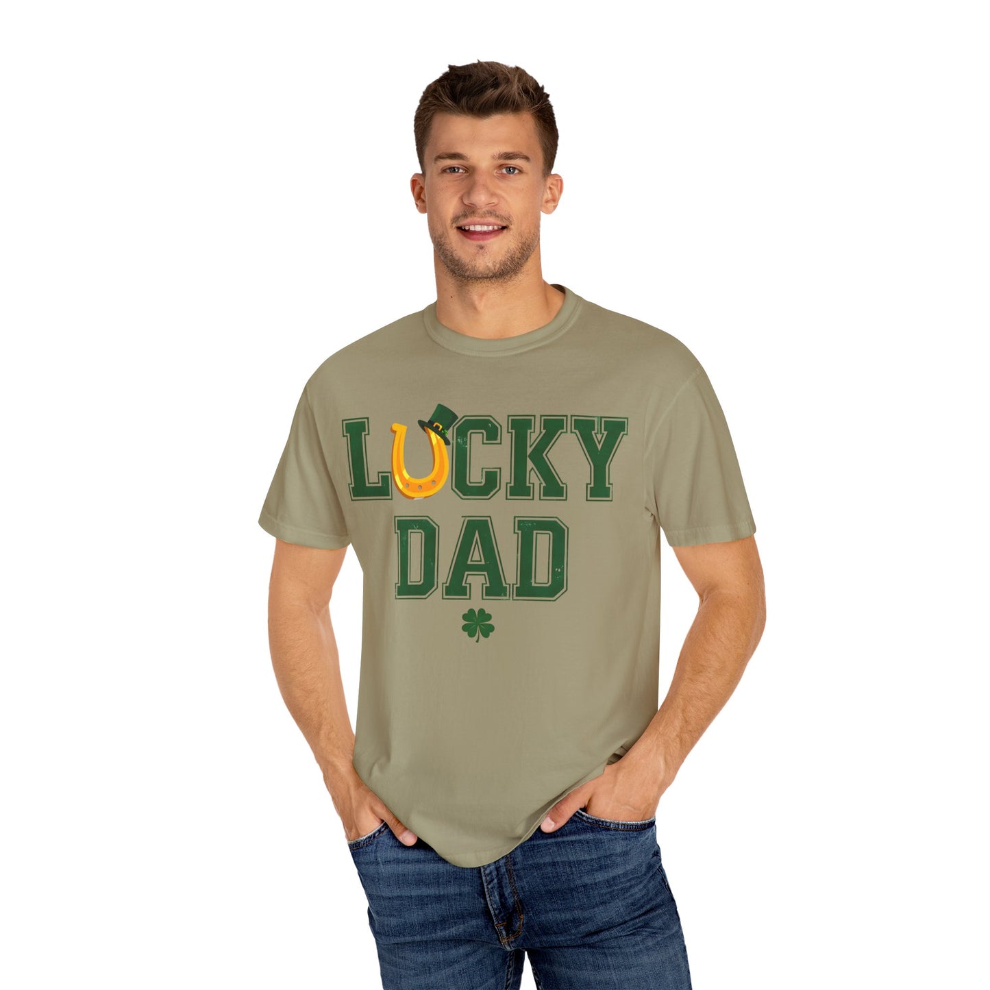Lucky Dad Distressed Unisex T-Shirt - St. Patrick's Day Casual Wear
