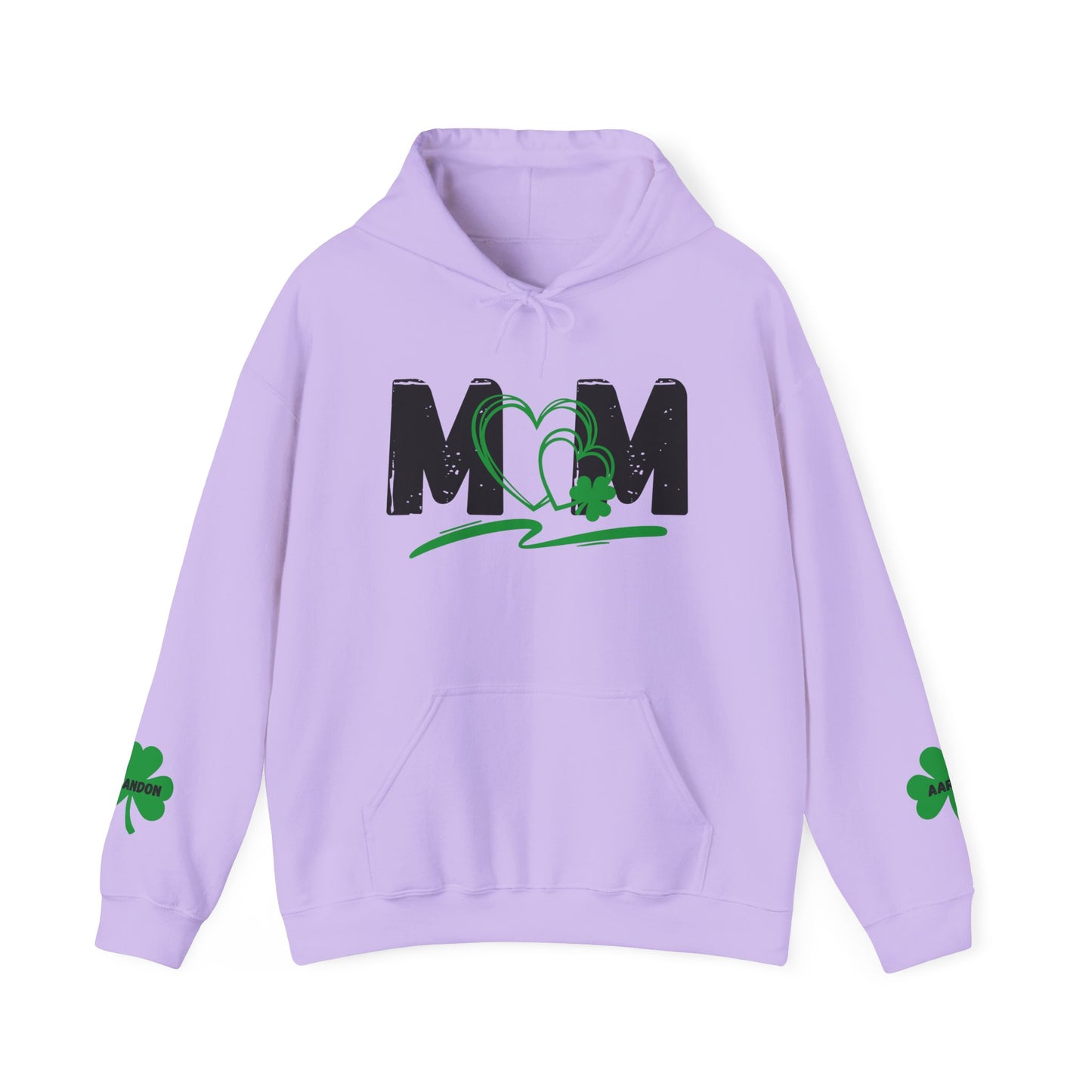 St. Patrick's Day Mom Hoodie - Unisex Heavy Blend™ Sweatshirt with Heart Design