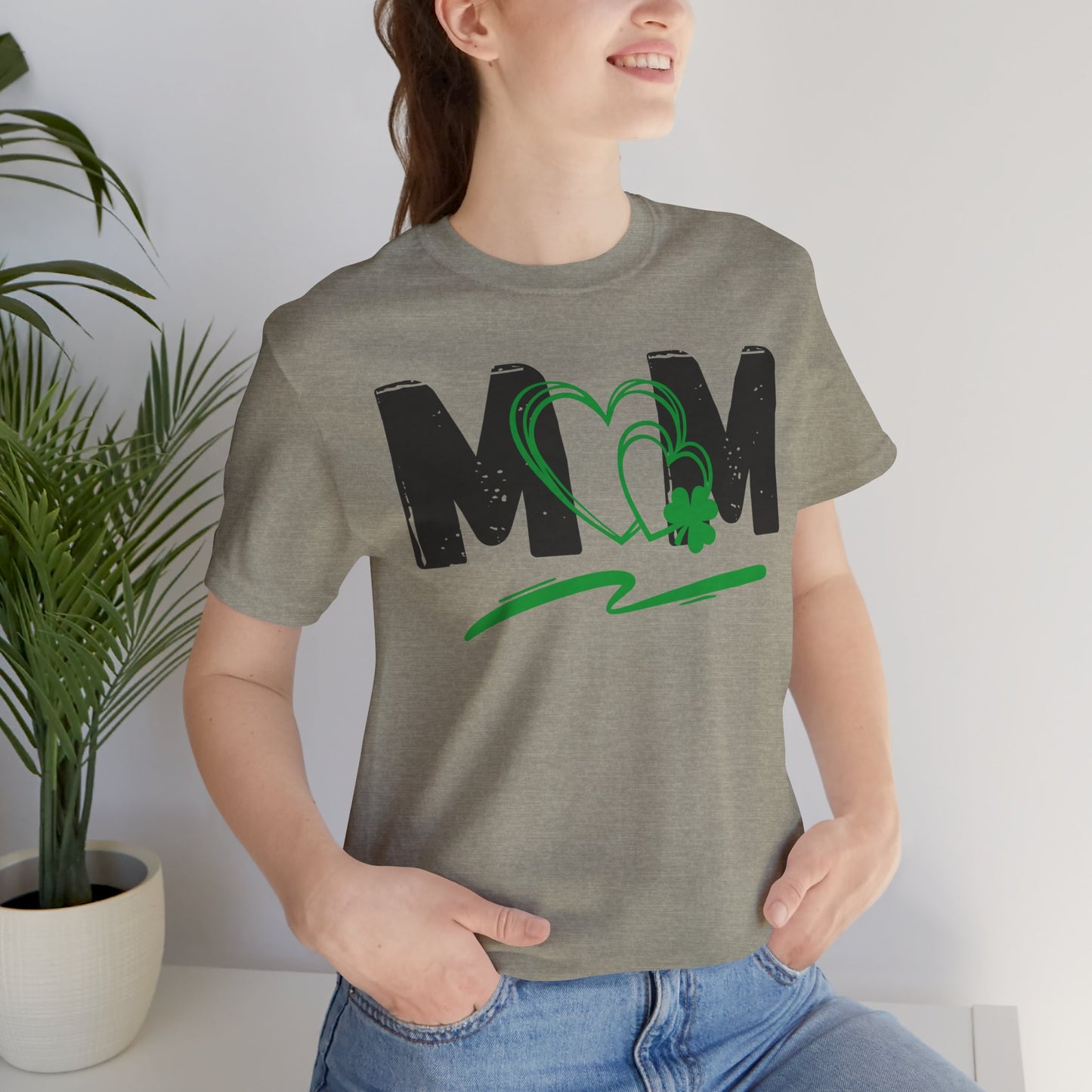 Mom Heart Clover Unisex Jersey T-Shirt