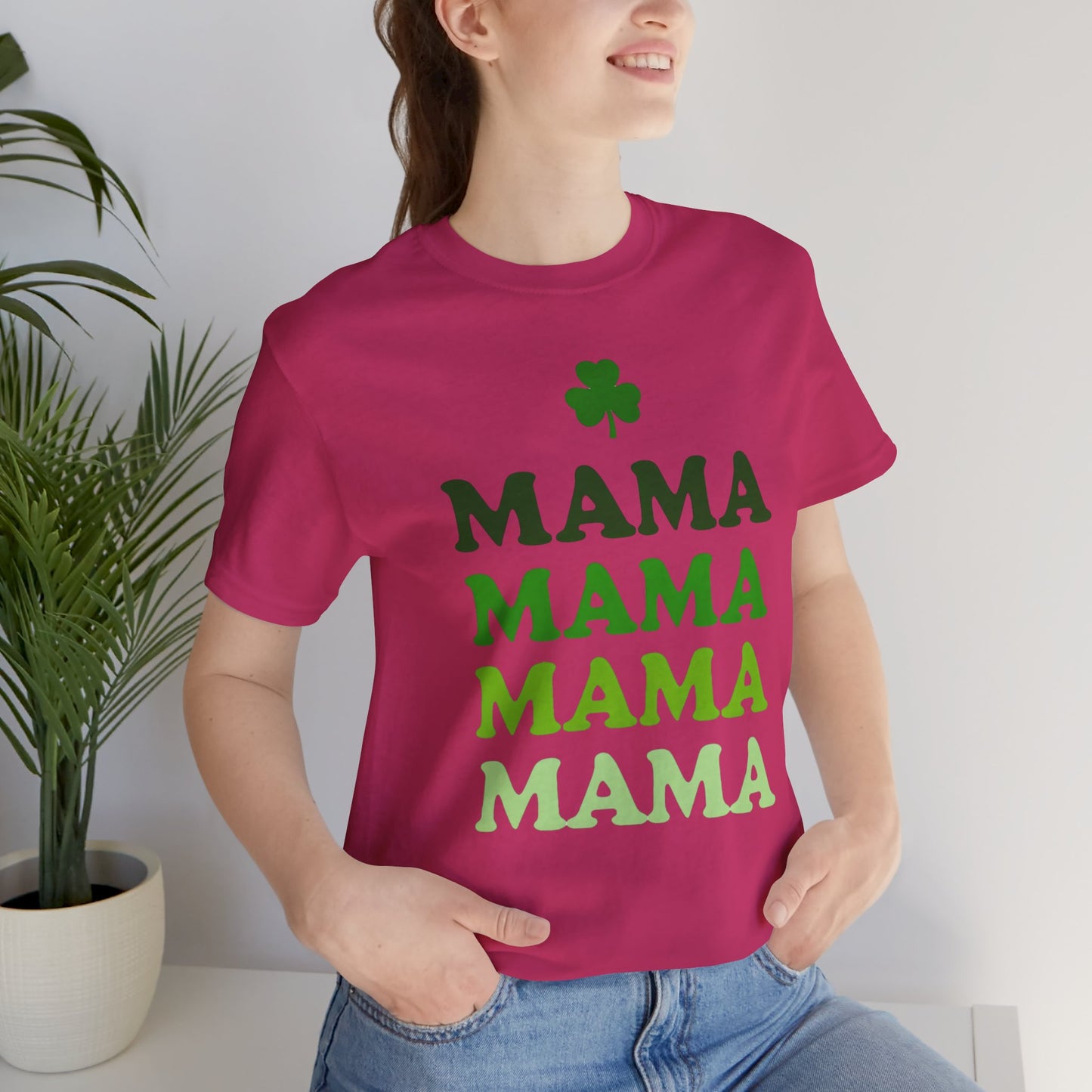 St. Patrick's Day 'Mama' Stacked Tee - Unisex Short Sleeve T-Shirt