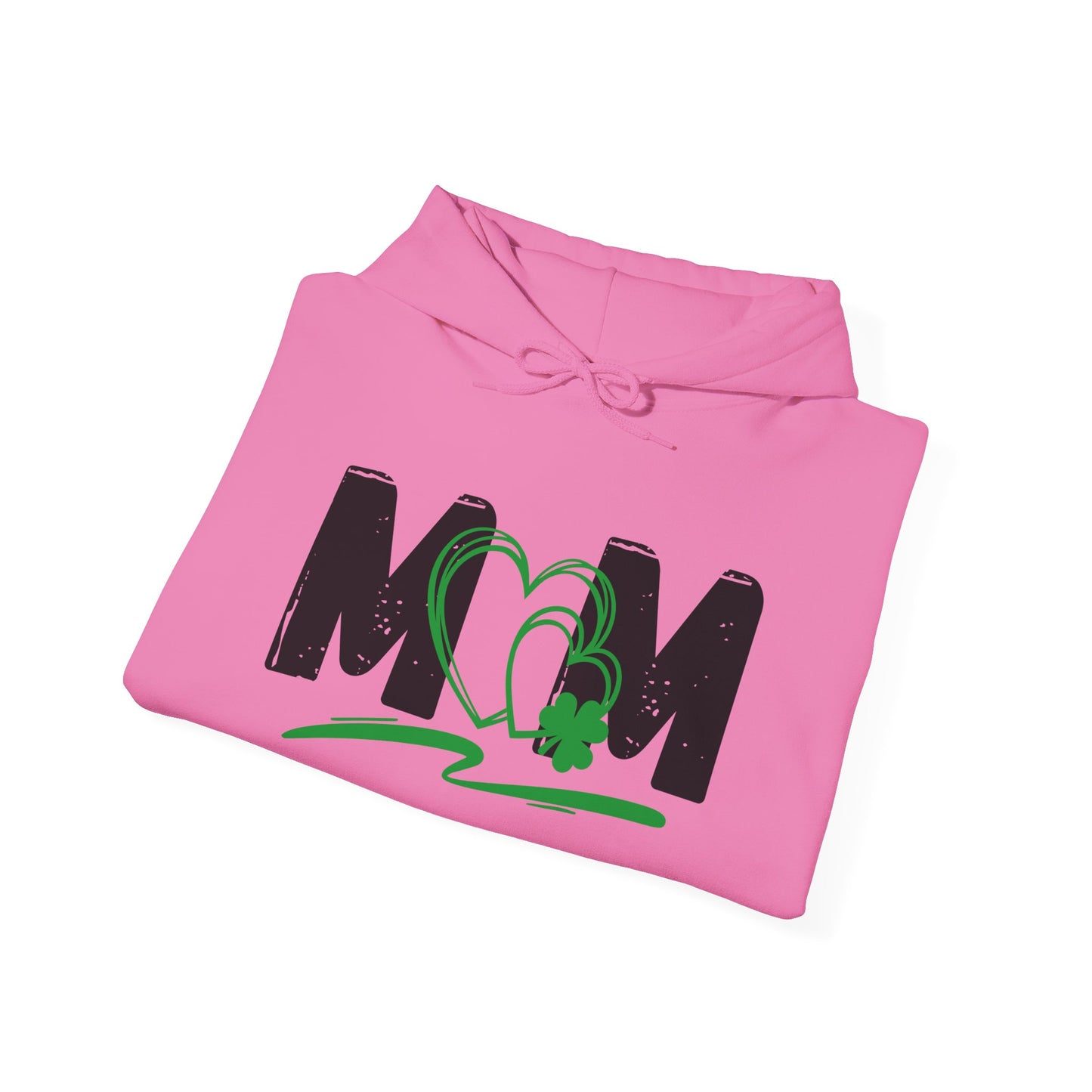 St. Patrick's Day Mom Hoodie - Unisex Heavy Blend™ Sweatshirt with Heart Design