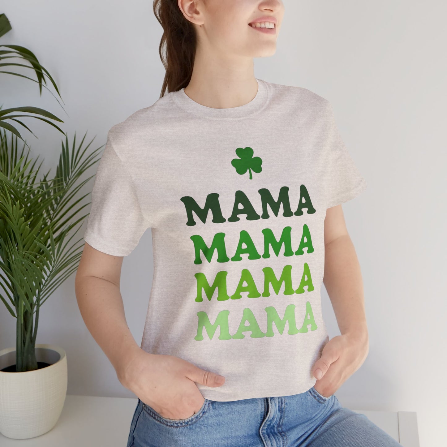 St. Patrick's Day 'Mama' Stacked Tee - Unisex Short Sleeve T-Shirt