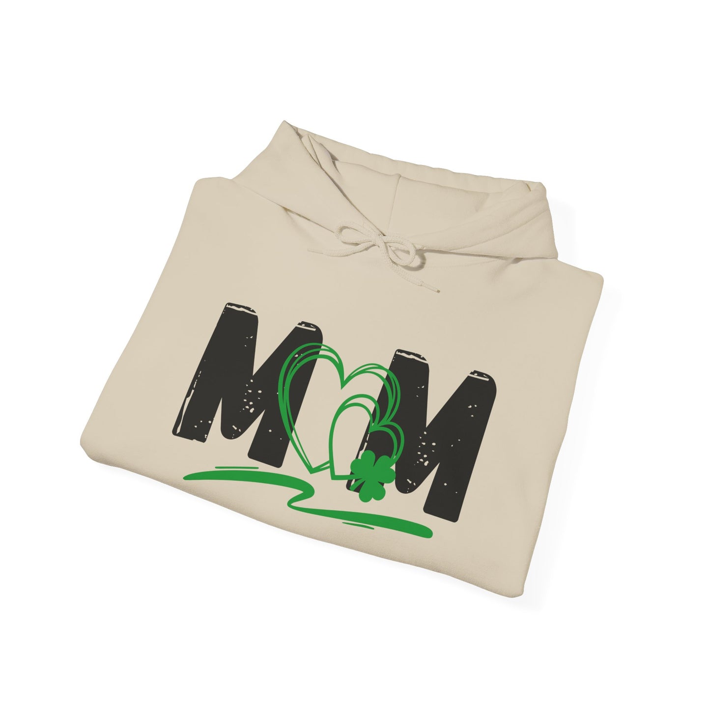 St. Patrick's Day Mom Hoodie - Unisex Heavy Blend™ Sweatshirt with Heart Design