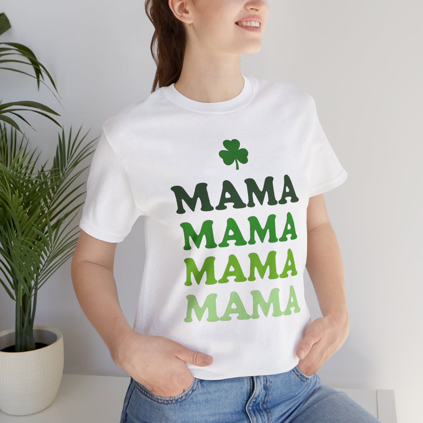 St. Patrick's Day 'Mama' Stacked Tee - Unisex Short Sleeve T-Shirt