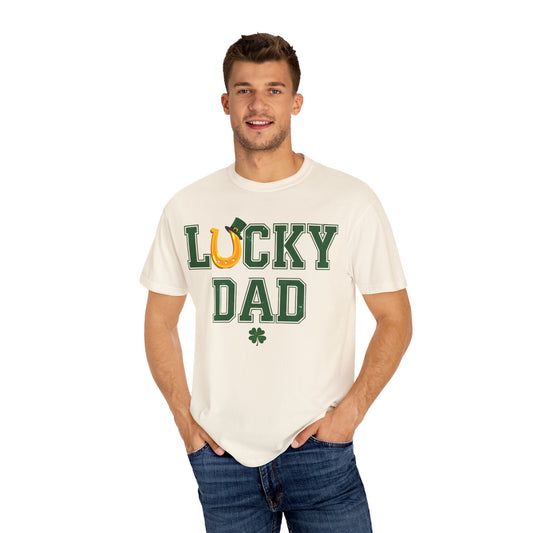 Lucky Dad Distressed Unisex T-Shirt - St. Patrick's Day Casual Wear